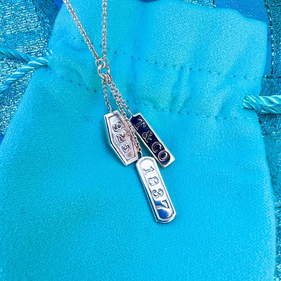 Tiffany & Co Retired 1837 Elements Triple Bar Pendant Necklace - Picture 3 of 5